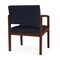 Lesro Lenox Wood Wide Guest Chair Wood Frame, Walnut, OH Navy Upholstery LW1201 - alternate 2